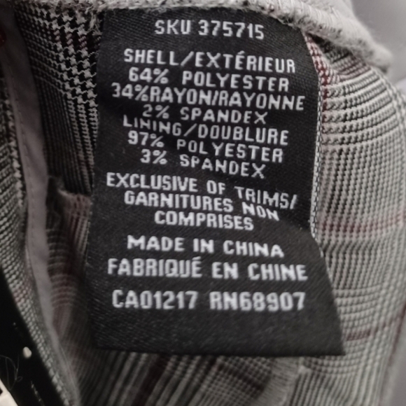 Le Chateau modern fit plaid dress  pants with slight flare sz 12 NWT - Picture 8 of 15